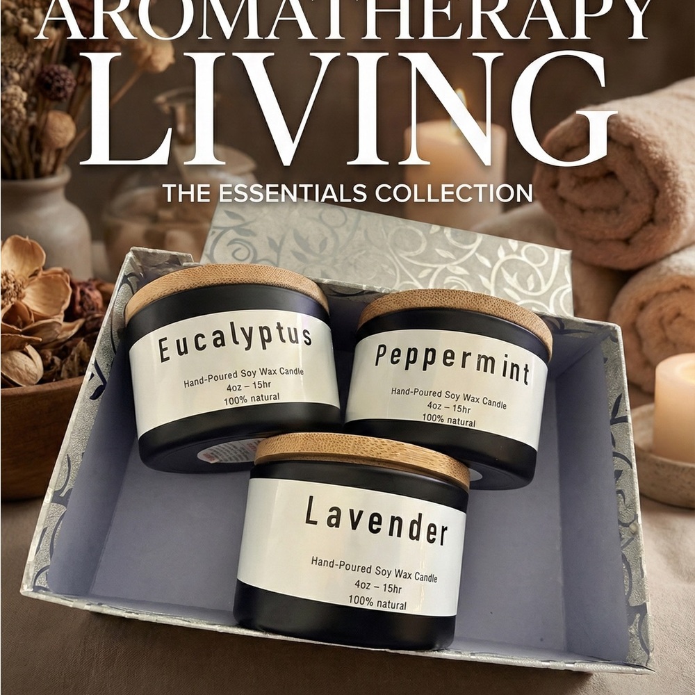Aromatherapy Living Candle Set | Lavender, Eucalyptus & Peppermint